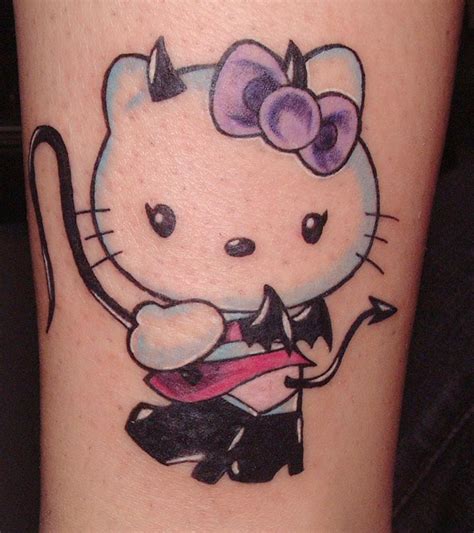 simple hello kitty tattoo|hello kitty lower back tattoo.